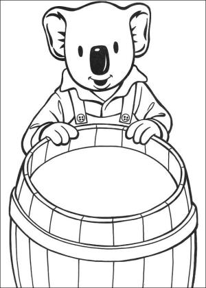 Koala boyama sayfası, Koala coloring page, Koala ve su Sürahisi, 