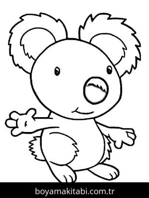 Koala boyama sayfası – çocuklar için, çizgi film temalı