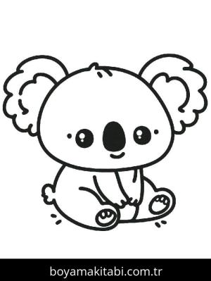Koala boyama sayfası – kolay boyama, eğitici aktivite