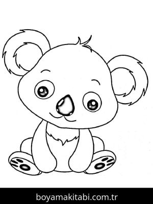 Koala boyama sayfası – okul öncesi, evde etkinlik