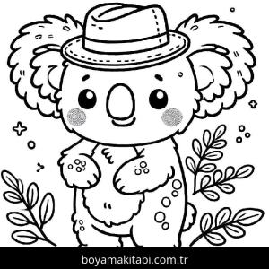 Koala boyama sayfası – basit çizim, kolay boyama