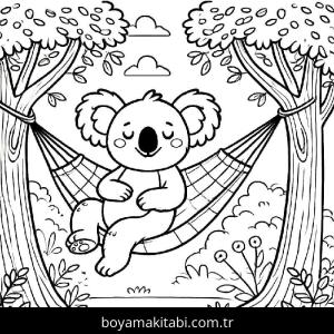 Koala boyama sayfası – sanatsal çalışma, çocuklar için