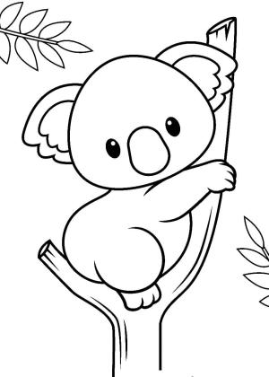 Koala boyama sayfası, Koala coloring page, Bebek Koala, 