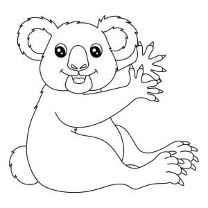 Koala boyama sayfası, Koala coloring page, Oturan Koala, 