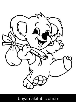 Koala boyama sayfası – boyama çalışması, yaratıcılığı geliştirir