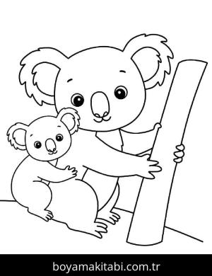 Koala boyama sayfası – eğitici aktivite, yaratıcılık