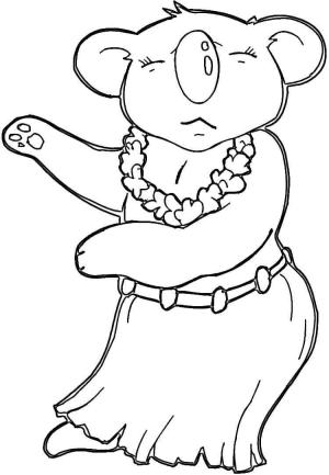 Koala boyama sayfası, Koala coloring page, Hawaii Koala Dansı, 