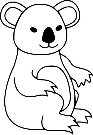 Koala boyama sayfası, Koala coloring page, Çok Basit Koala, 