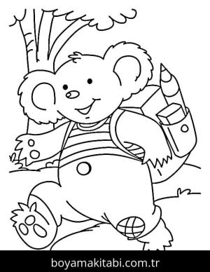 Koala boyama sayfası – el becerilerini geliştirir, boyama çalışması
