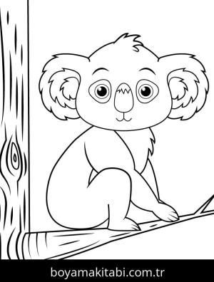 Koala boyama sayfası – boyama etkinliği, çocuk aktivitesi