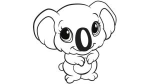 Koala boyama sayfası, Koala coloring page, Gülümseyen Koala, 