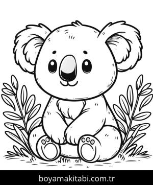 Koala boyama sayfası, Koala coloring page, kreatif, sevimli, detaylı