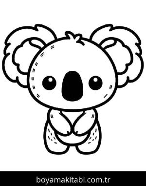 Koala boyama sayfası – eğlenceli etkinlik, el becerilerini geliştirir