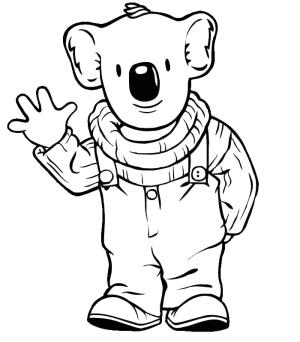 Koala boyama sayfası, Koala coloring page, Merhaba Sallayarak Koala, 