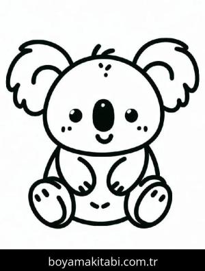 Koala boyama sayfası – basit çizim, kolay boyama