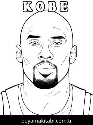 Kobe Bryant boyama sayfası – kolay boyama, eğitici aktivite