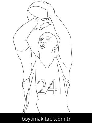 Kobe Bryant boyama sayfası – boyama etkinliği, çocuk aktivitesi