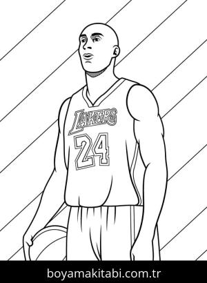 Kobe Bryant boyama sayfası – eğitici aktivite, yaratıcılık