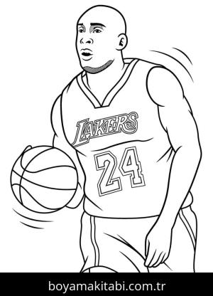 Kobe Bryant boyama sayfası – el becerilerini geliştirir, boyama çalışması