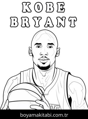 Kobe Bryant boyama sayfası – boyama çalışması, yaratıcılığı geliştirir