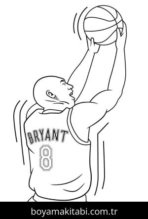 Kobe Bryant boyama sayfası – renkli çizimler, okul öncesi