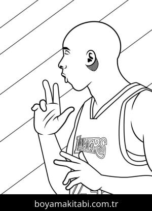 Kobe Bryant boyama sayfası – çocuklar için, çizgi film temalı