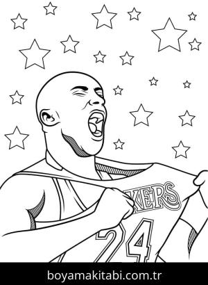 Kobe Bryant boyama sayfası – evde etkinlik, ücretsiz yazdır
