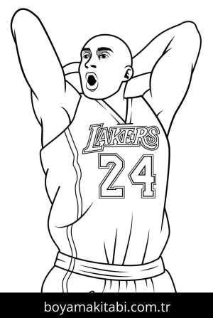 Kobe Bryant boyama sayfası – sevimli karakter, sanatsal çalışma