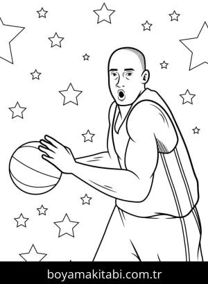 Kobe Bryant boyama sayfası – PDF indir, sevimli karakter