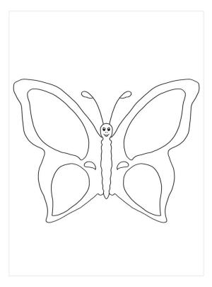 Kolay boyama sayfası,  coloring page, Kolay Kelebek, 