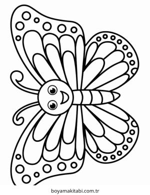 Kolay boyama sayfası – çizgi film temalı, basit çizim