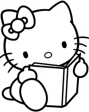 Kolay boyama sayfası,  coloring page, Kolay Hello Kitty Okuyucu Kitabı, 