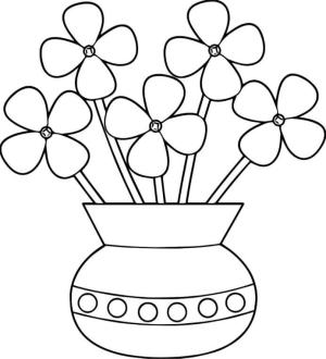 Kolay boyama sayfası,  coloring page, Kolay Vazo Çiçeği, 