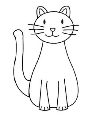 Kolay boyama sayfası,  coloring page, Kolay Kedi, 