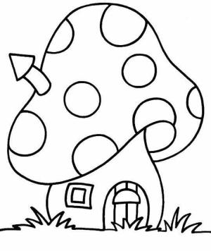 Kolay boyama sayfası,  coloring page, Kolay Mantar Ev, 