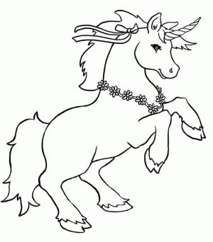 Kolye boyama sayfası,  coloring page, Unicornio con Collar, 