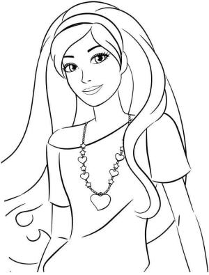 Kolye boyama sayfası,  coloring page, Barbie giyen Kolye, 