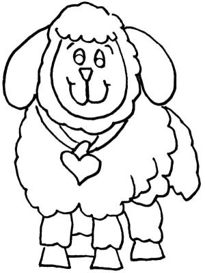 Kolye boyama sayfası,  coloring page, Aşk Kolyeli Koyun, 