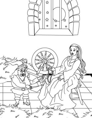 Kolye boyama sayfası,  coloring page, Değirmencinin Kızı Kolyesini Veriyor, 