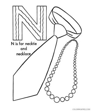 Kolye boyama sayfası,  coloring page, N Harfi Kravat ve Kolye Içindir, 