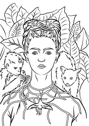 Kolye boyama sayfası,  coloring page, Kolye ile Kendi Portren, 