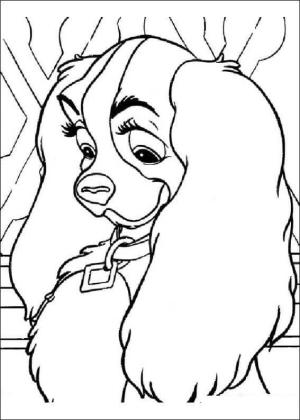 Kolye boyama sayfası,  coloring page, Yaka Takan Yüz Lady Köpek, 