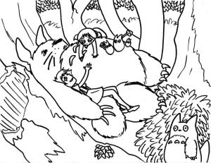 Komşum Totoro boyama sayfası,  coloring page, Totoro uyuyor, 