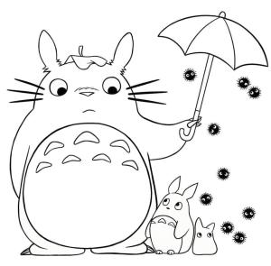 Komşum Totoro boyama sayfası,  coloring page, Şemsiyeli Totoro, 