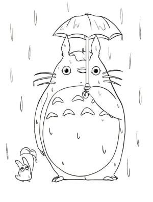 Komşum Totoro boyama sayfası,  coloring page, Totoro ve Şemsiye, 