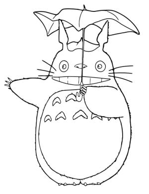 Komşum Totoro boyama sayfası,  coloring page, Mutlu Totoro, 