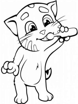 Konuşan Tom boyama sayfası,  coloring page, Tom’la Diş Fırçalamak, 