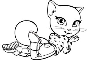 Konuşan Tom boyama sayfası,  coloring page, Linda Angela Ile Konuşuyor, 