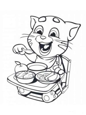 Konuşan Tom boyama sayfası,  coloring page, Tom’la Öğle Yemeği, 