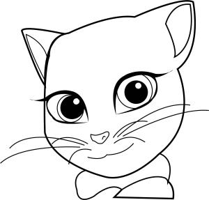 Konuşma Angela boyama sayfası,  coloring page, Kiz, Konuşan Kedi, 